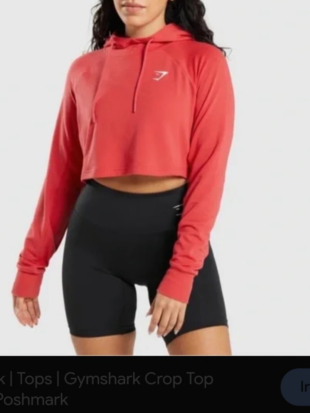 Gymshark Training Cropped Hoodie Women's Drawstring Orange sz S.